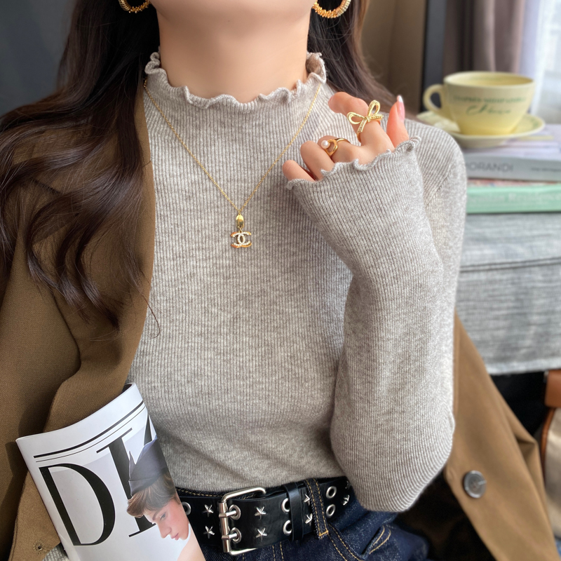 Women's Ribbed Knit Half Turtleneck Slim Fit Base Layer Top - Image 4