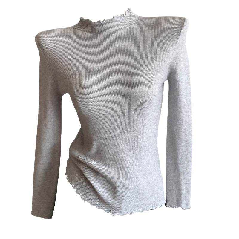 Women's Ribbed Knit Half Turtleneck Slim Fit Base Layer Top - Image 5