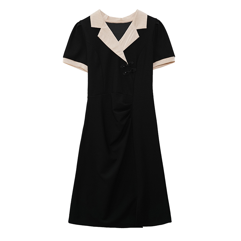 Striped Plus Size Short Sleeve A-Line Dress with Color Block - Image 5
