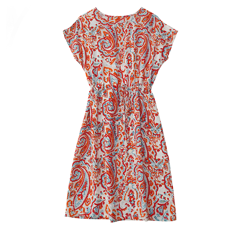 Summer Floral Print Short Sleeve Plus Size Dress - Image 5