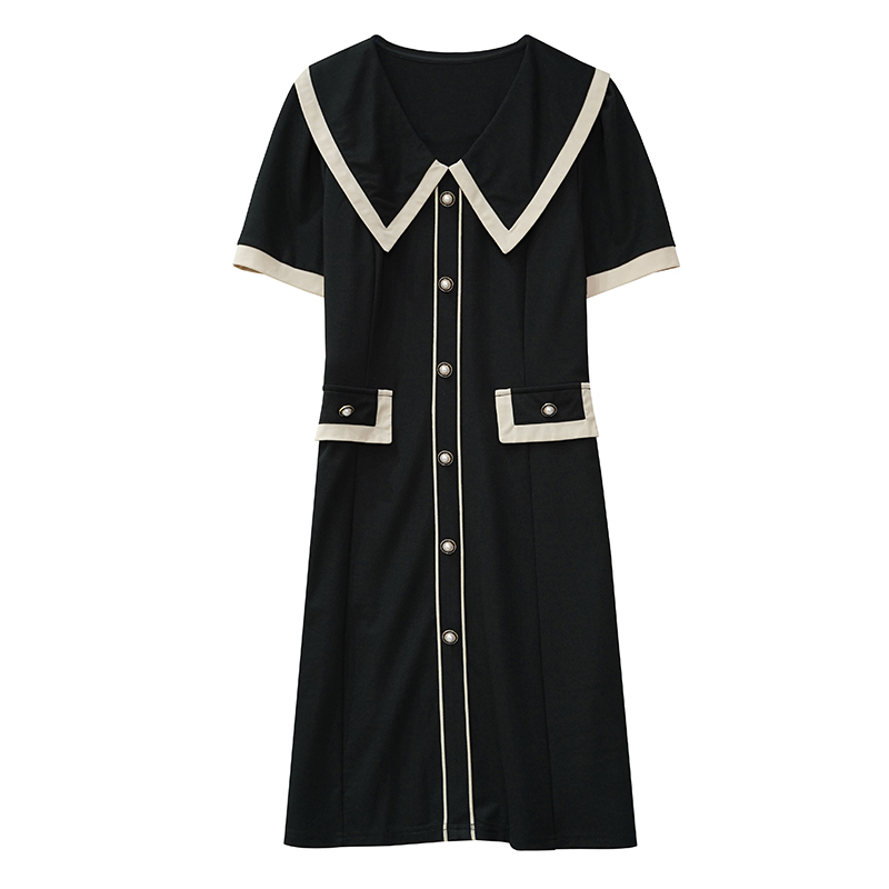 Fashionable Loose Slimming Color Block Plus Size Women's Short Sleeve Dress Summer New Style - Image 5