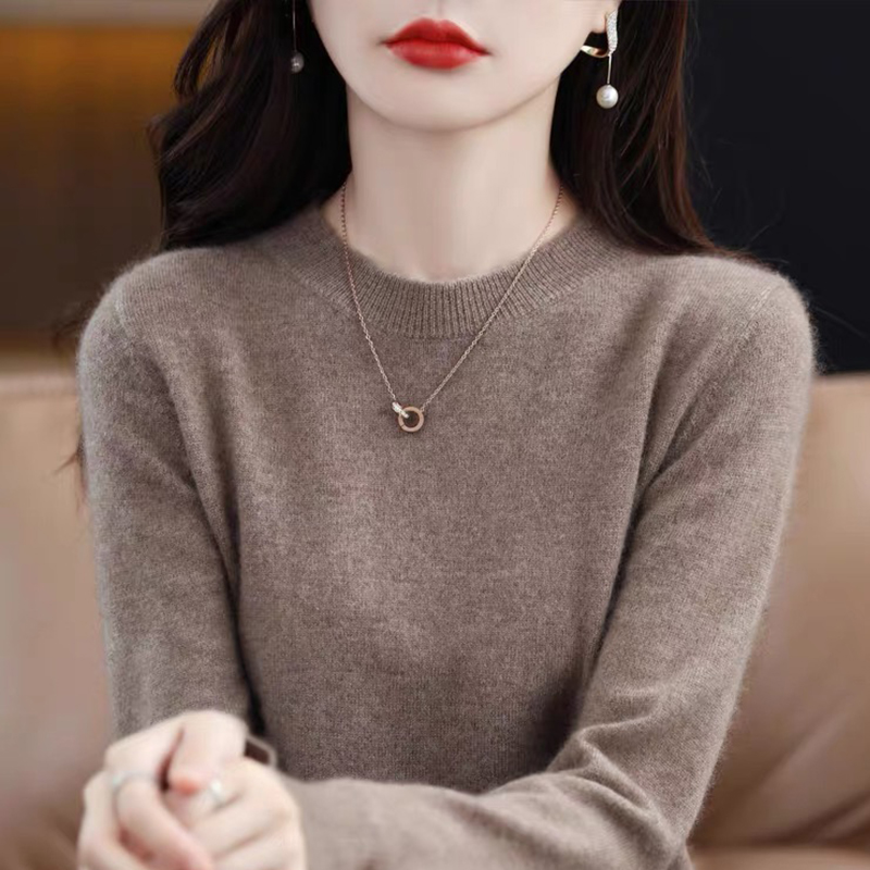 Women's Solid Crew Neck Knit Sweater 2026 Fall Winter Pullover - Image 5
